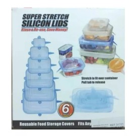 Total Supplier Set De Tapas Elásticas De Silicona Reutilizable Antiderrames