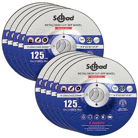 Selead 10 PCS Cutting Discs 125mm Metal and Stainless Grinder Discs 2.5mm Thin Metal Cutting Discs for Angle Grinder Blue