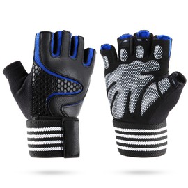 PUPOW Fitness Gloves, Training Gloves for Men and Women, Gym Gloves with Wrist Support and Palm Protection for Strength Training, Weightlifting