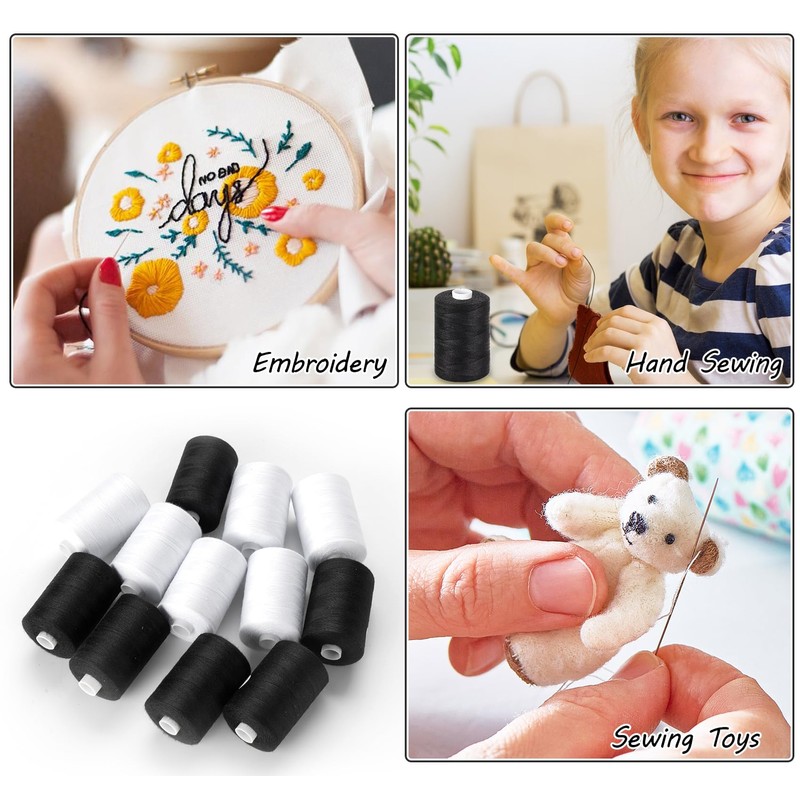 StiVerse Thread for Sewing, Black Sewing Thread 1000 Yard Per