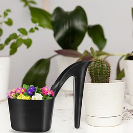 SUPVOX 4Pcs High Heel Shaped Planter: Unique Plastic Flower Pots with Stable Trangular Convex Points - Large Opening Design Decroative Succulent Planter for Office Decro