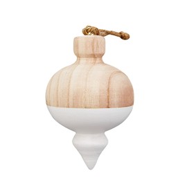 Mud Pie Paulownia Wood Christmas Ornament, Point, 4.75" x 3.5"