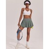 PINSPARK Womens Pleated Tennis Skirts with 3 Pockets High Waisted
