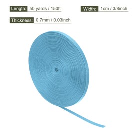 sourcing map Flat Nylon Webbing Strap 3/8 Inch 50 Yards Polypropylene Webbing Lake Blue for Backpack, Luggage-rack, Outdoor Climbing, DIY Craft
