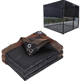 Dog Kennel Shade Cover 95% Sunblock Shade Tarp Panel Net Mesh with Grommets for Outdoor Dog House Large Pet Crate Chicken Coop, 6.5ft x 10ft