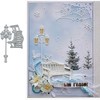 2pcs/Set Street Light Park Bench Metal Die Cuts,Merry Christmas Lights