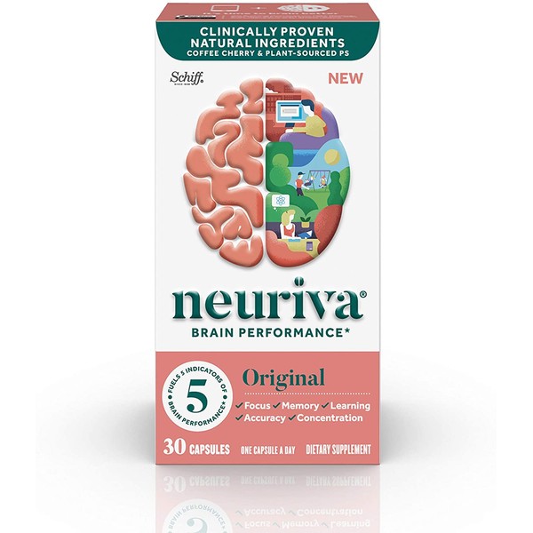 Brain Support Supplement - Neuriva Original (30 count in a bottle), Helps Support 5 Indicators Of Brain Performance: Focus, Memory, Learning, Accuracy & Concentration, With Neurofactor and PS