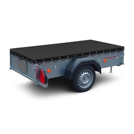 Shumaxx Trailer Cover boxed at the corners Heavy Duty Waterproof PVC Tarp Tie Down with Bungee Cord 650GSM Cargo tarp Trailer sheet (Black, 3 Feet x 3 Feet)