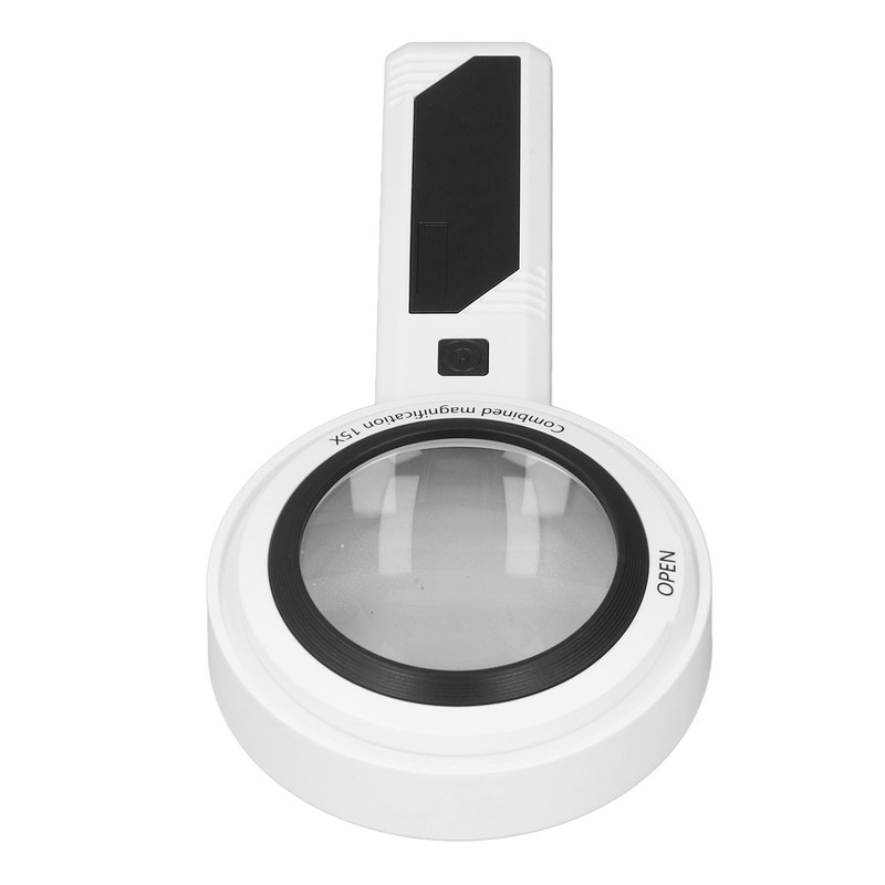 Reading Magnifying Glass 15X Magnification 3 Colors Adjustable LED Illuminated