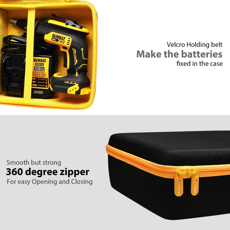 LTGEM Case Compatible with DCF630B/DCF6202/DCF622B 20V Max Drywall Screwgun(Inside: 12.2"x9"x3.5),