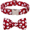 Lionet Paws Christmas Dog Collar with Bow Tie, Durable Comfortable