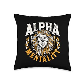 Lion Motivation Personality Development Extrovert Leader Lion Alpha Mentality Personality Coach Throw Pillow, 16x16, Multicolor