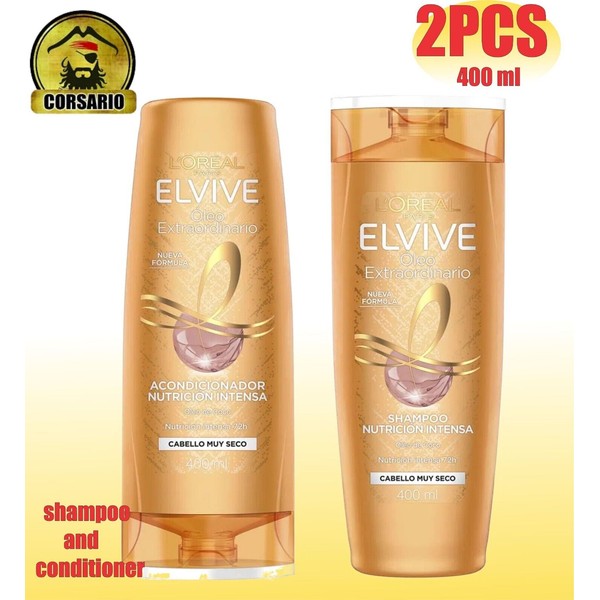 shampoo and conditioner Elvive loreal Extraordinary Coconut Oil 400ml-PACK X 2