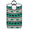 Aztect Horse Foldable Laundry Basket Bag, Reto Boho Collapsible Hamper