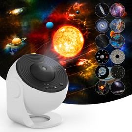 Proyector de estrella, proyector de galaxia Flevo, con proyector de planetario, luz nocturna, 4K reemplazables 13 discos HD Galaxy de 360 °, temporización, diseño silencioso para recámara de niños,