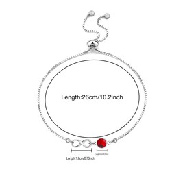 Yumioxa 12 Months Birthday Stones Tennis Bracelets Adjustable Bracelets Jewelry for Women Unique Birthday Color Crystal Bracelets for Her (January(Infinity))