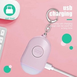 Personal Self-Defense Alarm with LED Flashlight for Women - Outdoor Emergency Device Do21 Black [Classic] 5ea