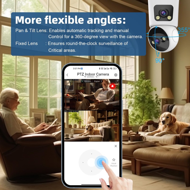 Kinnkall 4MP Dual Lens Indoor Security Camera