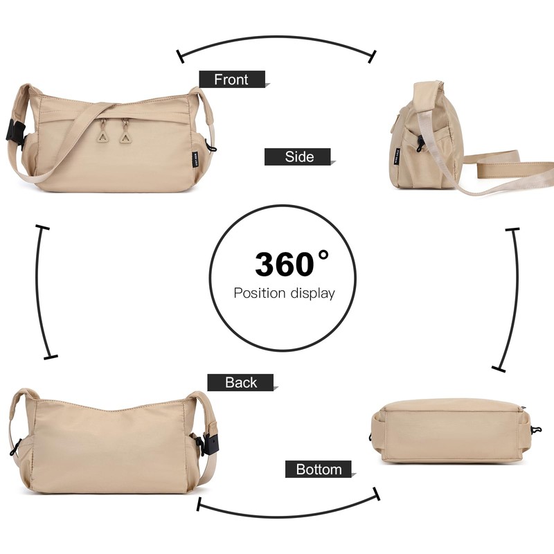 Miss Lulu Women's Waterproof Lightweight Shoulder Bag - 5-Pocket Design,