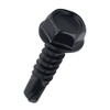 #14 x 1 Black Hex Washer Head Self Drilling Screws
