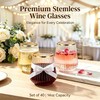 JoyGletss 40 Pack Plastic Stemless Wine Glasses Ribbed with Gold