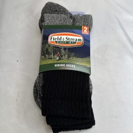 Field & Steam 2 PK Men’s Socks Sz 6-12 Watch Support Comfort Toe Cushioned Black