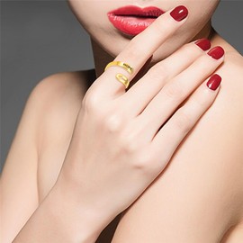 Zircobic Hope Religious Cross Band Ring - Encouragement Christian Jewelry Open Wrap Rings 18k Gold Plated Stainless Steel Faith Jewelry for Women Men - Perfect for Christmas, Thanksgiving, Pentecost