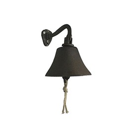 Hampton Nautical Cast Iron Hanging Ship's Bell 6" - Vintage Cast Iron Decoration - Metal Wall De