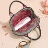 QeenRTUU Mini Tote Bag Keychain Coin Purse Pu Leather Key