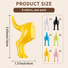 6 Pack Dog Tail Coat Hooks for Wall, Cute Decorative Wall-Mounted Leash Holder Hangers for Dog Leash Hat, Towel, Bag, Key, Bathroom Rustic Decor Entryway Hallway Kitchen