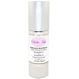 Bellahut 100% Pure Hyaluronic Acid Face Serum with Palmitoyl Hexapeptide-12 & Palmitoyl Tripeptide-1 | Collagen Rebuilding with Tightening, Firming & Increased Elasticity | MADE IN USA (1 OZ)
