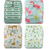 Littles and Bloomz FLP2-0401 Reusable Nappy Standard Popper, 4 Nappies