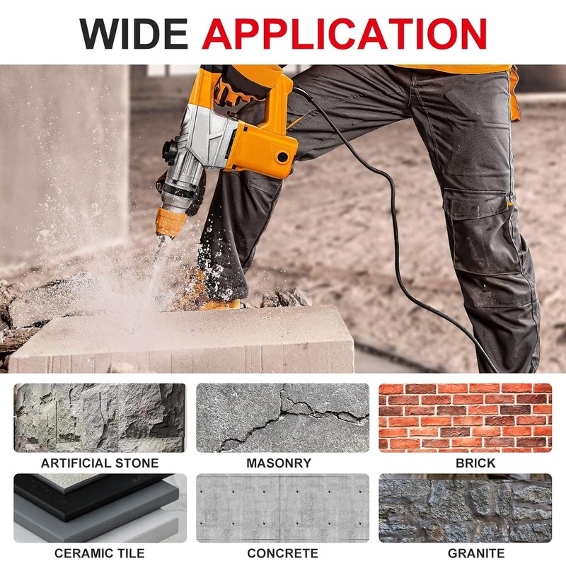 6pcs Chisel Set with SDS Plus Shanks, Masonry Concrete Drill