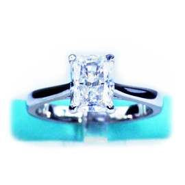 2Carat Radiant Cut White Moissanite Diamond Solitaire Engagement Ring (4)