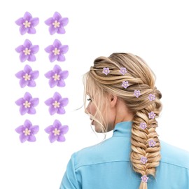 dinghaole Mini Flower Hair Clips Lily Flower Purple Small Cute Claw Clips Flower Girl Hair Accessories Lily Flower Small Hair Accessories for Women and Girls Daily Party