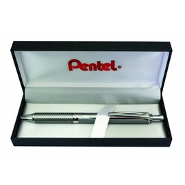 Pentel BL407P-BOX EnerGel Liquid-Gel-Roller Sterling with Silver Case, Stroke Width 0.35 mm, Ball Diameter 0.7 mm, Black