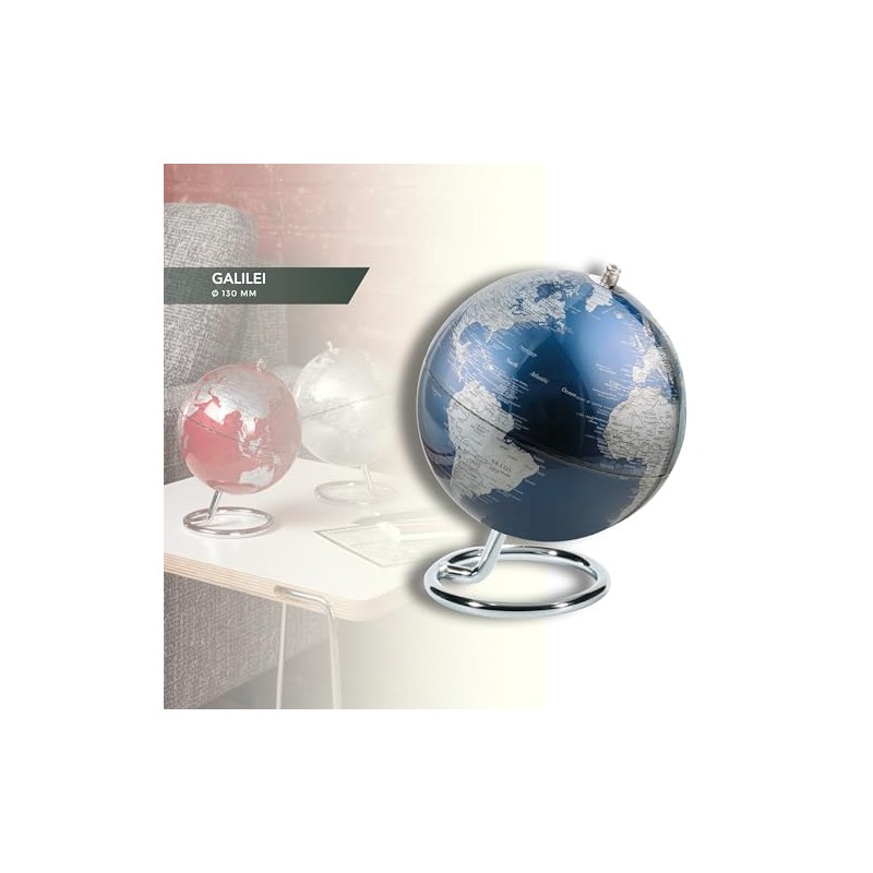 TROIKA Gagarin Mini Globe Diameter 13 cm Metallic Blue Seas