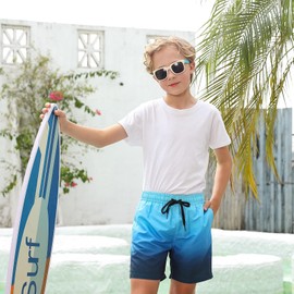 Cozople Boys Swim Trunks with Compression Liner Summer Quick Dry Swimming Shorts Lightweight Swim Bottoms Casual Waist Elastic Teen Athletic Swimwear for Pool Party