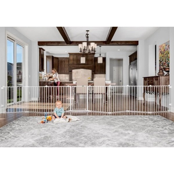 192-Inch Super Wide Adjustable Baby Gate and Play Yard 4-In-1