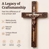 Woodvio - Handmade Wooden Wall Cross, Hand Carved Surface, Catholic