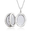 Ross-Simons Single Initial - Sterling Silver 4-Photo Oval Locket Necklace.