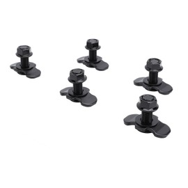 5Pcs L Track Double Lug Threaded Stud Fitting M10 X 30mm Tie Down Anchor Bolt for Truck Bed Trailer Cargo Control Pickup RV ATV (Black)