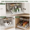 2-Tier Under Sink Organizer Pull-Out Sliding Drawer Rack, White