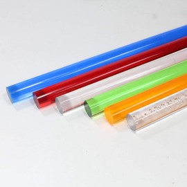 Acrylic Lucite Rod Dowel - 3/8" (9.525mm) x 24"(610mm) - Lot of Two Rods (Bubble)
