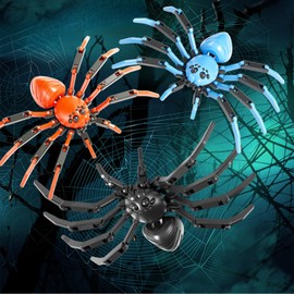 Titan Spider Toys - 3D Printed Spider Fidget Toys for Boys, Multi-Jointed Realistic Spiders with Suction Cup, Movable Cool Gadget for Kids (Assembly Required/Orange)