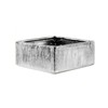 WGV Silver Scratched Square Ceramic Vase, Width 8", Height 4",