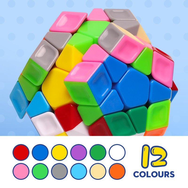 TOYESS Magic Cube Megaminx Speedcube, 3 x 5 Megamix Dodecahedron