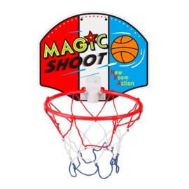 ミニ バスケット ゴール ピンフック付 室内 バスケ おもちゃ 壁掛け 子供用 空気入れ ボールセット (クール)