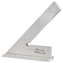 DDWT 45 Degree Machinist Square Miter Square Removable Base DIN 875/2 Standard Angle Ruler Hardened Steel 6x4 Inch