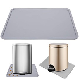 Trash Can Mat 23.6"x15.7" Garbage Can Mat with Raised Edge, Non-Slip Recycle Bins Pad Under Trash Bin Mat Waterproof Floor Protector, Large Silicone Mat for Opening Cans, Kitchen, Fridge, Washer